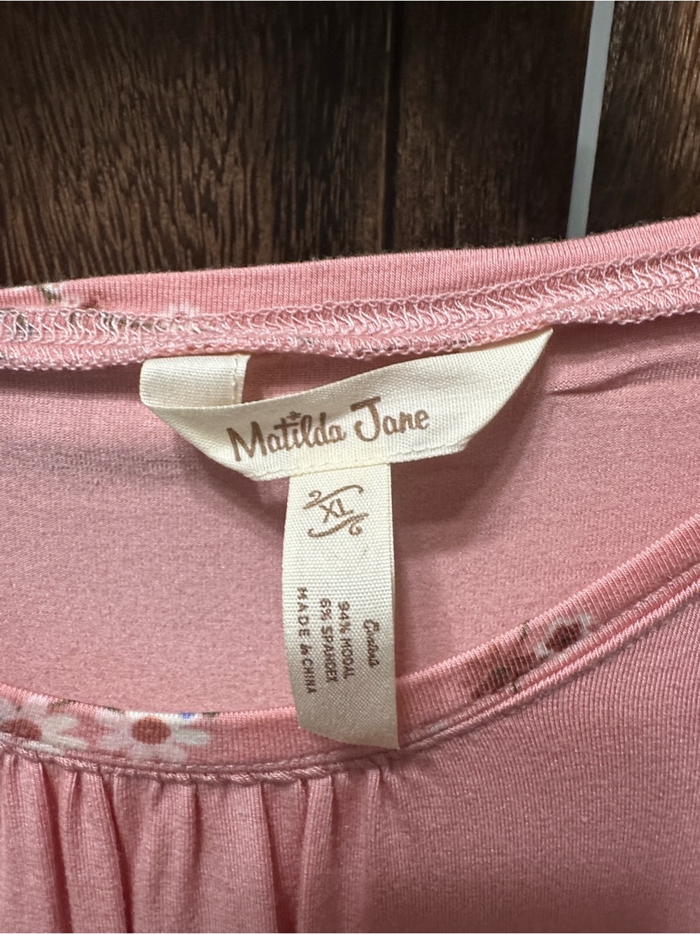 Matilda Jane Soft Pink Floral Raglan Long Sleeve Top - Picture 2 of 3